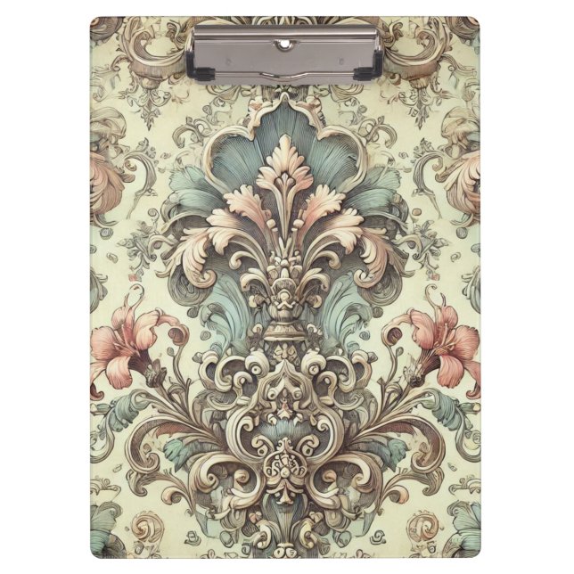 Viktorianisches Muster für Blumendach Klemmbrett (Vorderseite)