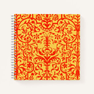 Viktorianisches orangefarbenes Motiv Notizbuch