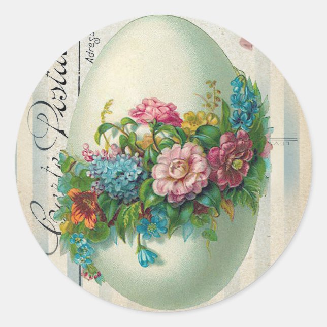 Viktorianisches Ostereier Blume Runder Aufkleber (Vorderseite)