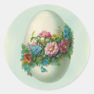 Viktorianisches Ostereier Blume Runder Aufkleber
