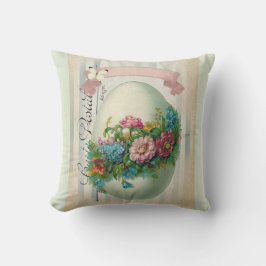 Viktorianisches Ostern-Blumeneidoppeltes versah Kissen