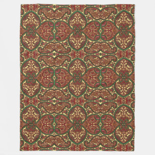 Viktorianisches Paisley-Muster in Rot-Grün Fleecedecke