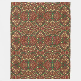 Viktorianisches Paisley-Muster in Rot-Grün Fleecedecke