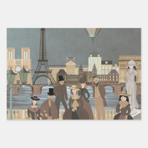 Viktorianisches Paris Geschenkpapier Set