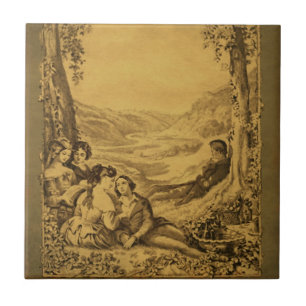 Viktorianisches Picnic Vintag Art Tile Fliese