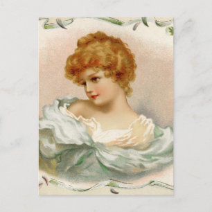 Viktorianisches Portrait einer jungen Frau Postkarte