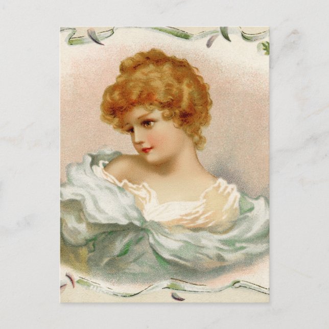 Viktorianisches Portrait einer jungen Frau Postkarte (Vorderseite)