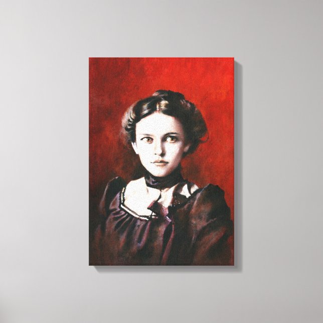 Viktorianisches Portrait Junge Frau in den 1890er  Leinwanddruck (Vorderseite)