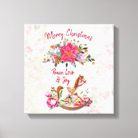 Viktorianisches Rockpferd & Poinsettia Weihnachten