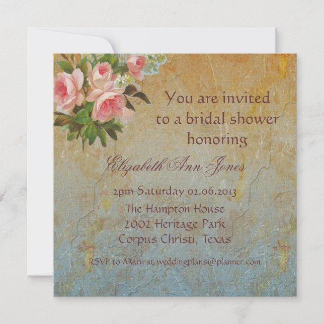 Viktorianisches Rosa Tee-Party Einladung (Vorderseite)