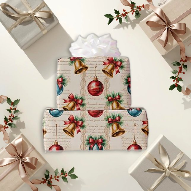 Viktorianisches Rot-Blau-Ornament Geschenkpapier (Von Creator hochgeladen)