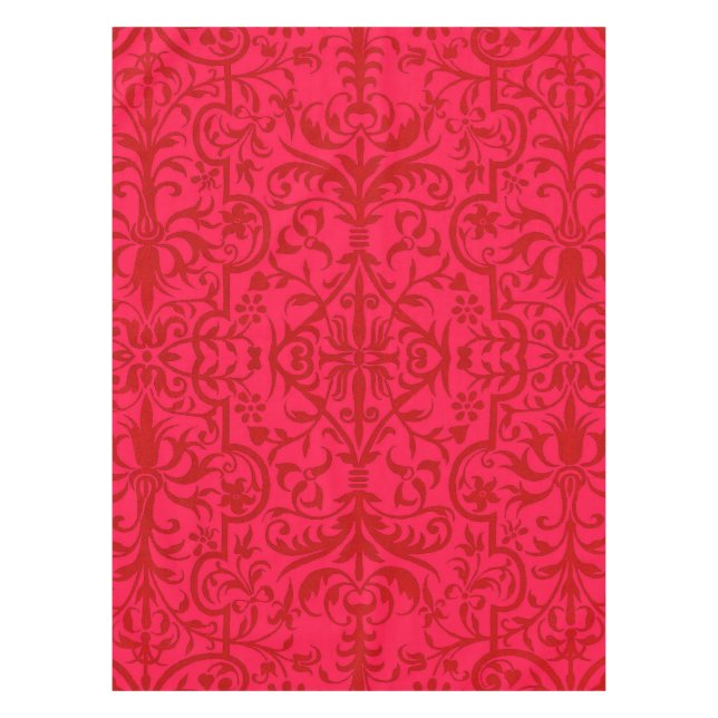 Viktorianisches rotes Motiv Tischdecke (Vorderseite)