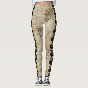 Viktorianisches Rubinpunt-Gotikmuster (5) Leggings