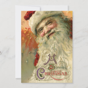 Viktorianisches Santa-Claus-Porträt, vintage Weihn Einladung