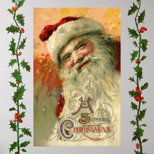 Viktorianisches Santa-Claus-Porträt, Vintage-Weihn Poster