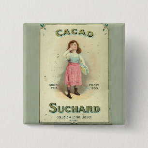 Viktorianisches Schokoladen-Kuss-Mädchen-Zucker Button