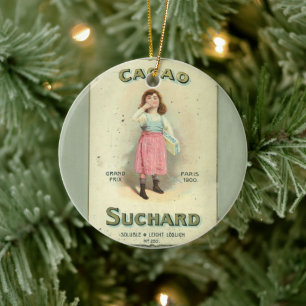 Viktorianisches Schokoladen-Kuss-Mädchen-Zucker Keramik Ornament