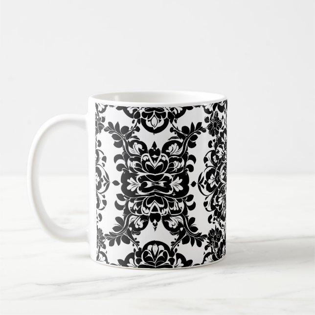 Viktorianisches Schwarz-Weiß-Goth #3 Kaffeetasse (Links)