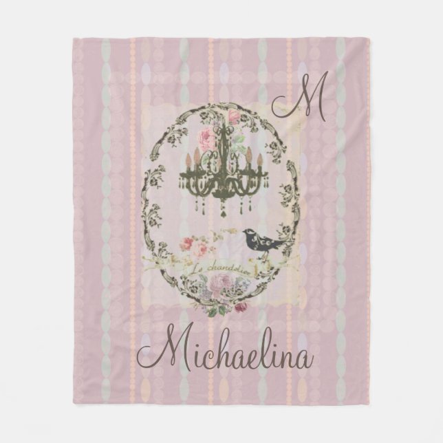 Viktorianisches Shabby Chic perlt Leuchter-Decke Fleecedecke (Vorderseite)