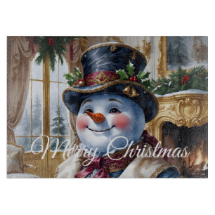 Viktorianisches Snowman Weihnachtsdesign Schneidebrett