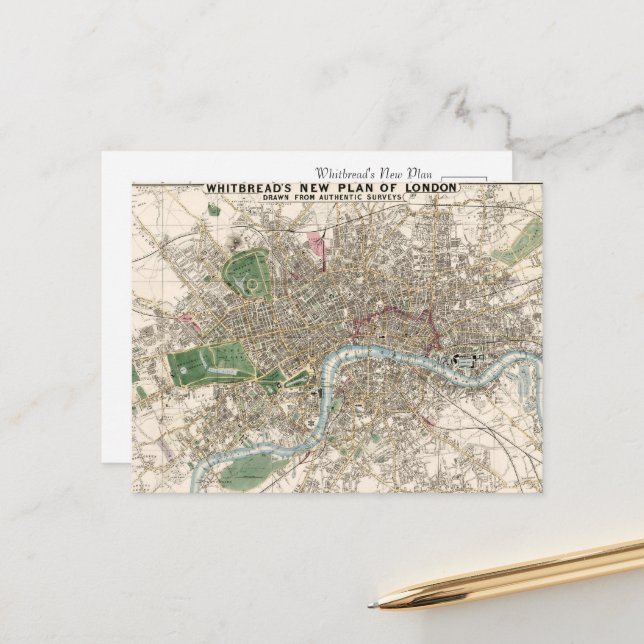 Viktorianisches Stadtbild Postkarte (Vorderseite/Rückseite Beispiel)