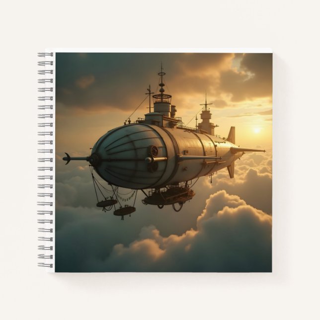 Viktorianisches Steampunk-Airbus-Notebook Notizbuch (Vorderseite)