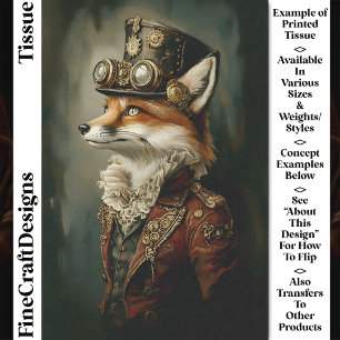 Viktorianisches Steampunk-Fuchs-Porträt CJ7 Découp Seidenpapier