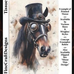 Viktorianisches Steampunk-Hengst-Pferd DF2R Decoup Seidenpapier