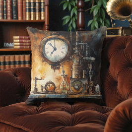 Viktorianisches Steampunk-Uhr-Labor Kissen