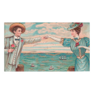Viktorianisches Strandliebe-Kleid-Ozean-Hochzeitsp Namenschild