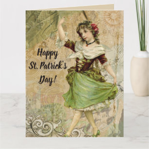 Viktorianisches TanzGirl am Green St. Patrick's Da Karte