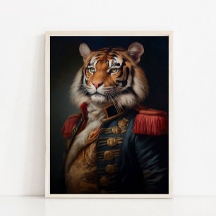 Viktorianisches Tierporträt, gekleideter Tierdruck Poster
