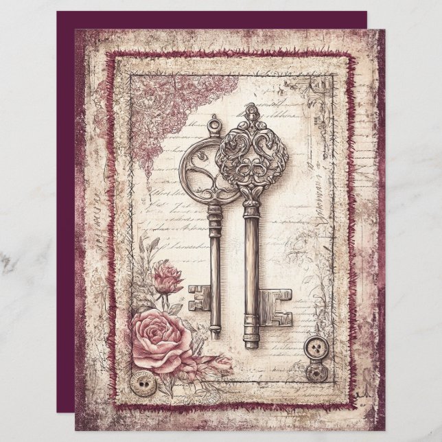 Viktorianisches und spitzes Scrapbook (Vorne/Hinten)