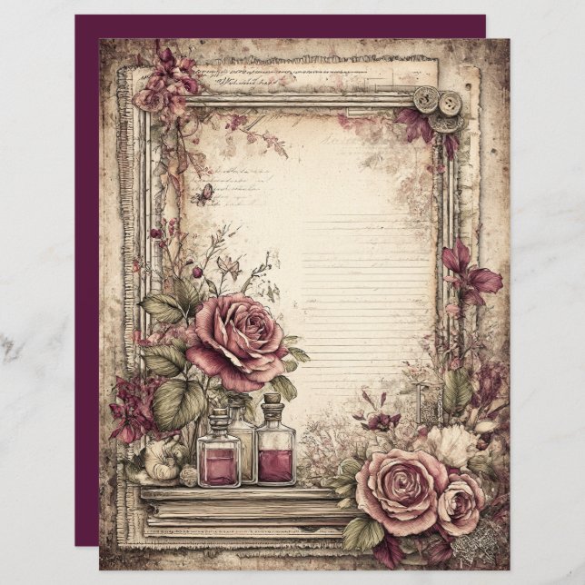 Viktorianisches und spitzes Scrapbook (Vorne/Hinten)