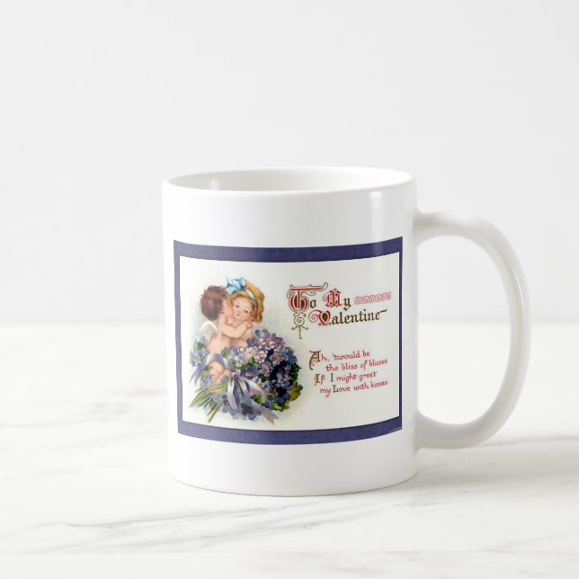 Viktorianisches Valentine "Die Bliss der Küsse" Ge Kaffeetasse (Rechts)