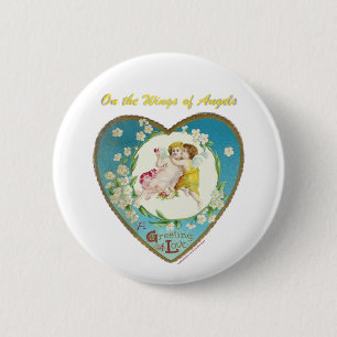 Viktorianisches Valentine Über den Engel - Geschen Button
