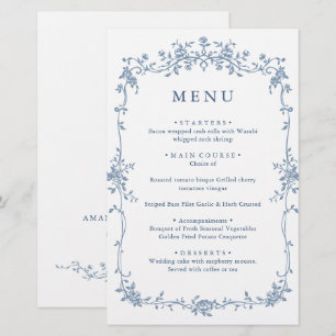 Viktorianisches Verziertes Blumenmenü mit  Grace