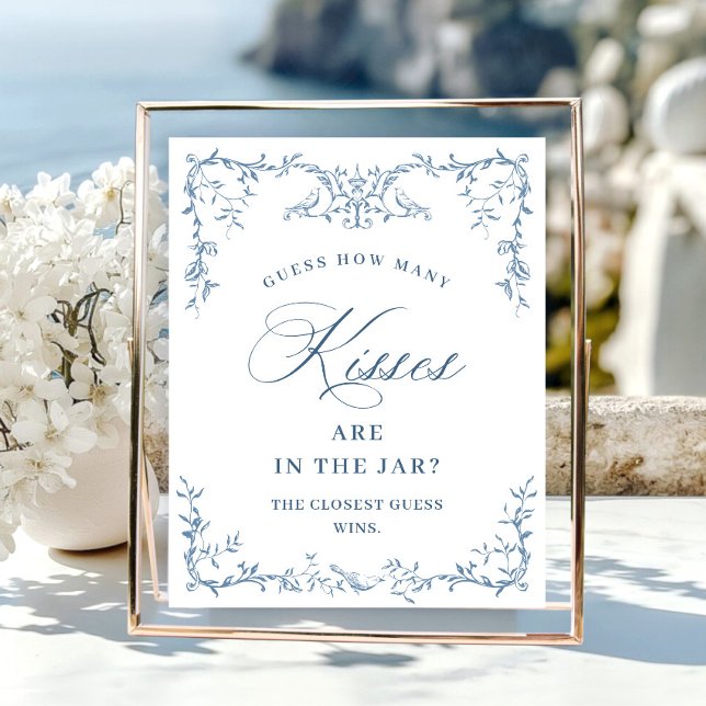 Viktorianisches Verziertes Dusty Blue Floral Braut Poster (Von Creator hochgeladen)