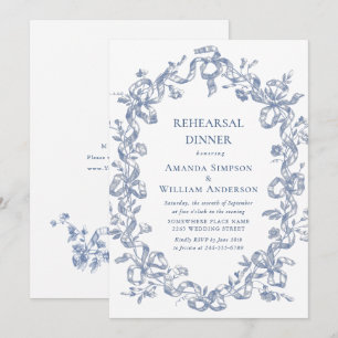 Viktorianisches Verziertes Grace Dusty Blue Probe  Einladung