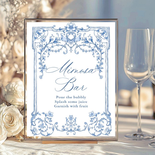 Viktorianisches Verziertes Grace Floral Blue Mimos Poster (Von Creator hochgeladen)