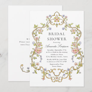 Viktorianisches Verziertes Grace Floral Brautparty Einladung