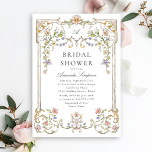 Viktorianisches Verziertes Grace Floral Brautparty Einladung