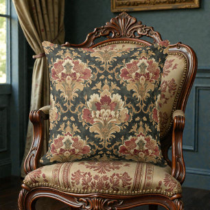 Viktorianisches Vintage-Blumenmuster Kissen