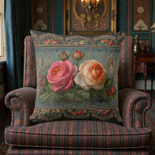 Viktorianisches Vintage-Blumenmuster Kissen