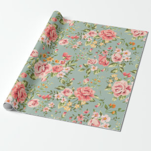 Viktorianisches Vintage-Garten-Blumenmuster Geschenkpapier
