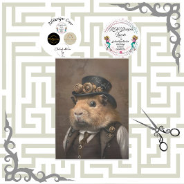 Viktorianisches Vintage-Meerschweinchen-Decoupage Seidenpapier
