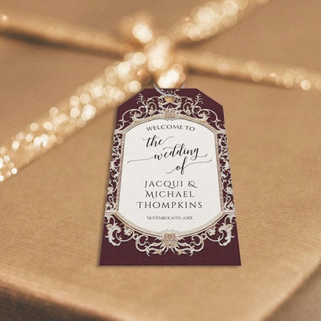 Viktorianisches Vintages Barock Burgund Gold Geschenkanhänger (Von Creator hochgeladen)