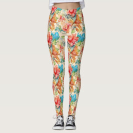Viktorianisches Vintages Blumenmuster Leggings