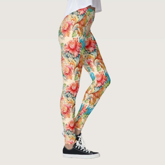 Viktorianisches Vintages Blumenmuster Leggings (Rechts)
