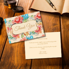 Viktorianisches Vintages Blumenmuster Vielen Dank Dankeskarte